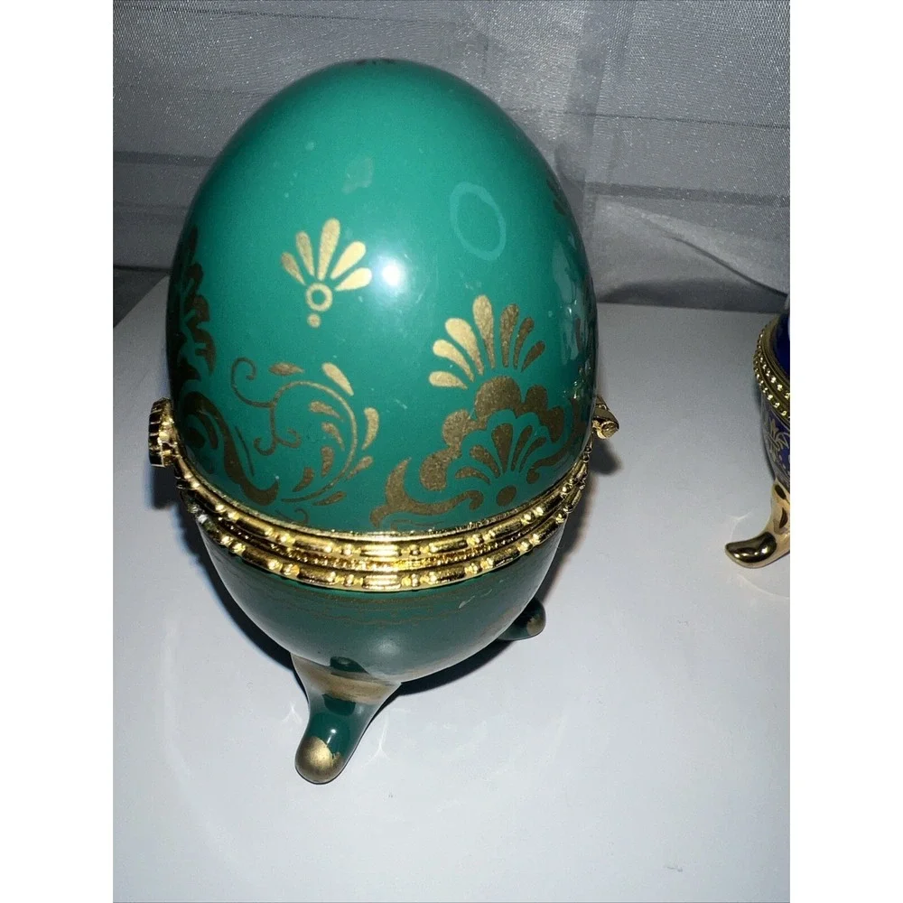 Trinket Boxes-EGG CHINA TRINKET BOXES-SET OF 2